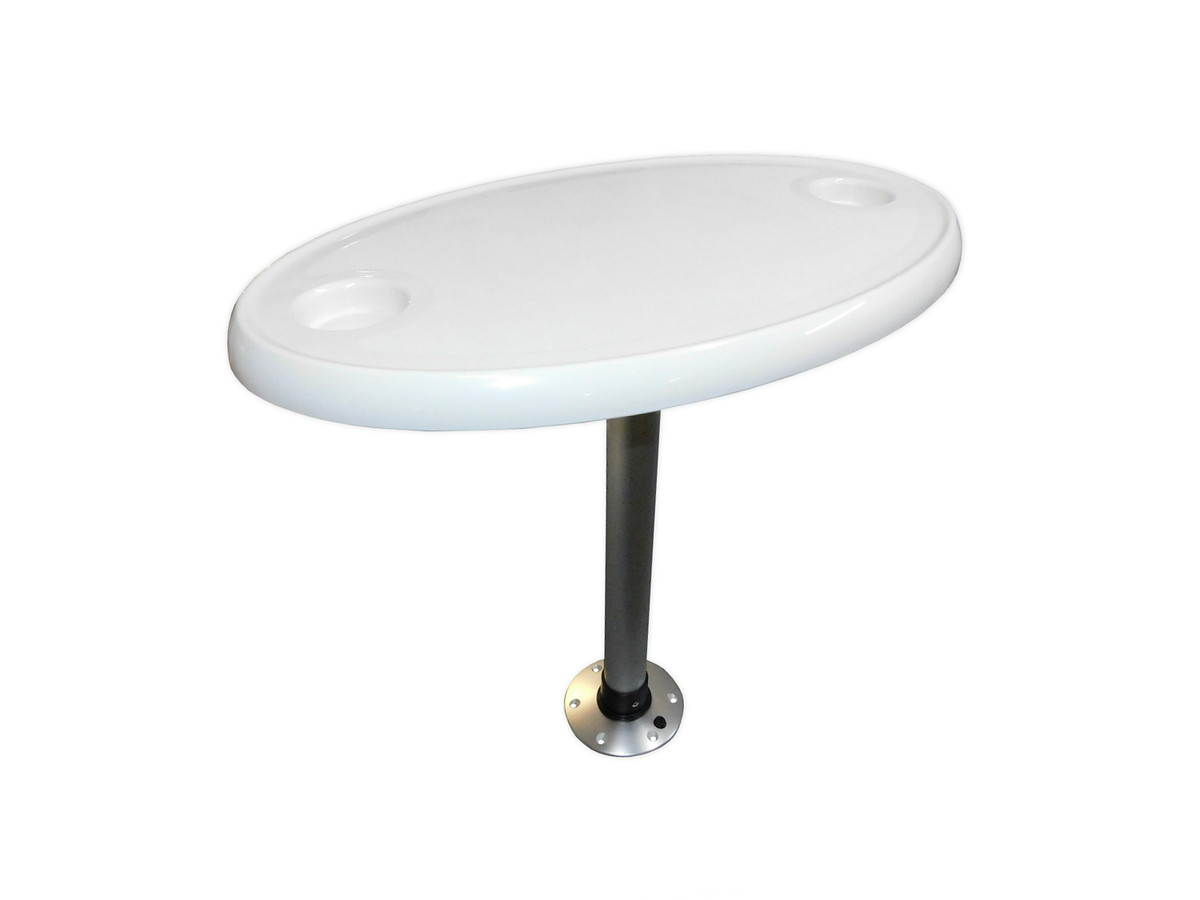 Mesa Barco con Sistema de Pie y Threa-Lock Desmontable con Portavasos Caravana