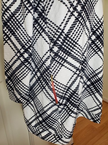 Girls XL Soprano Long sleeved Tunic Dress Black and White Plaid Zip Pocket - Picture 3 of 6