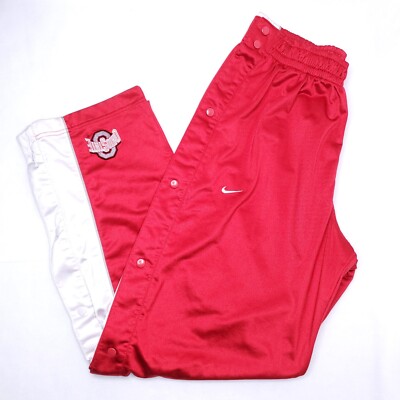 Vintage Nike OSU OHIO STATE Break-Away Snap Button Satin Warm-Up XL Track Pants