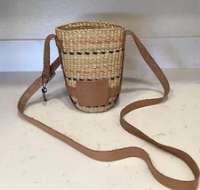RAG & BONES RAFFIA BUCKET CROSSBODY HANDBAG