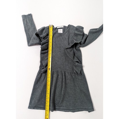 Zara FANCY COLLECTION Knit long sleeve dress with side ruffles Girl's Size 5 - Picture 6 of 6