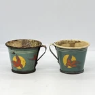 VTG Mini Tin Litho Ohio Art Toy 1.5" Cups Birds