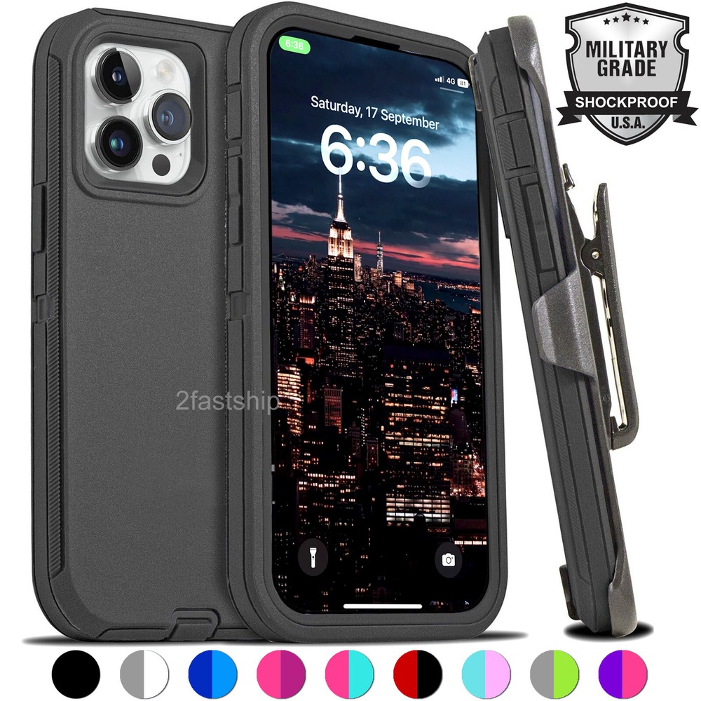 For iPhone 16 16 Plus 16 Pro Max Shockproof Case Fit Otterbox Defender Belt Clip