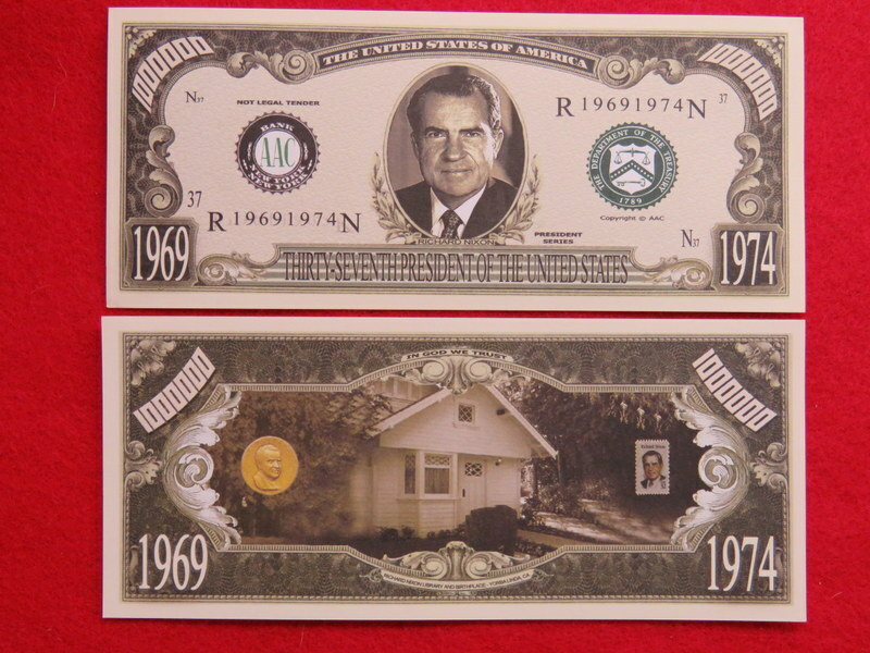 4 Bills: RICHARD NIXON, 37th USA President ~ $1,000,000 One