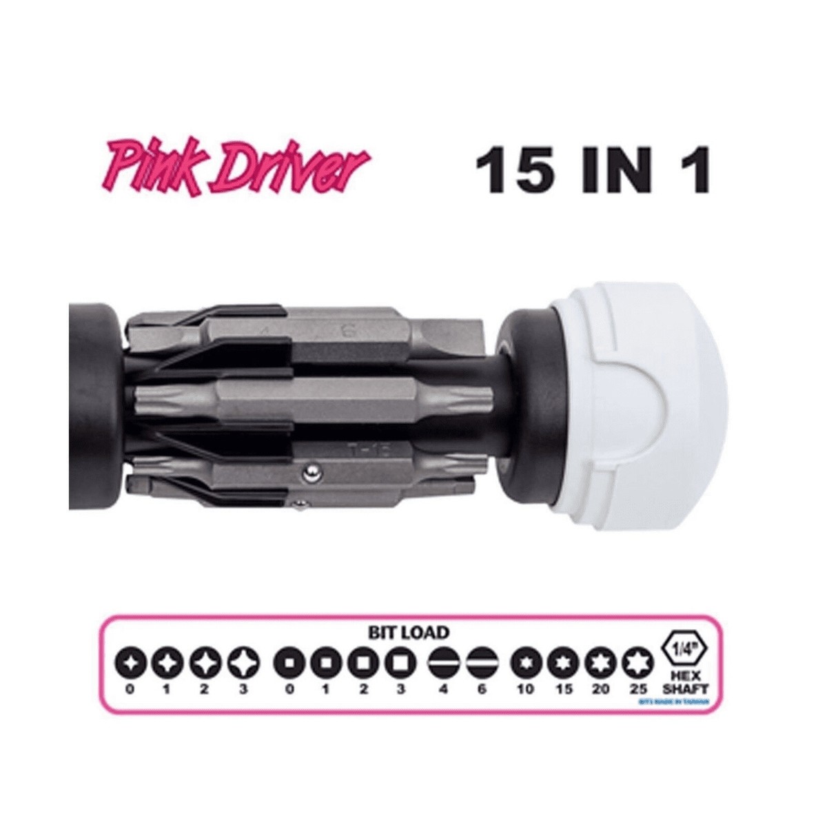 【たまのろ】 Megapro Original Pink Multi Bit Screwdriver 15 in 1 Phillips