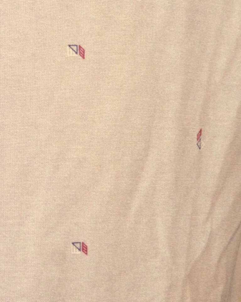 vintage 60s 70s Robert Bruce Tan Atomic Print Shirt Cubes Square Bottom sz XL - Image 2 of 4