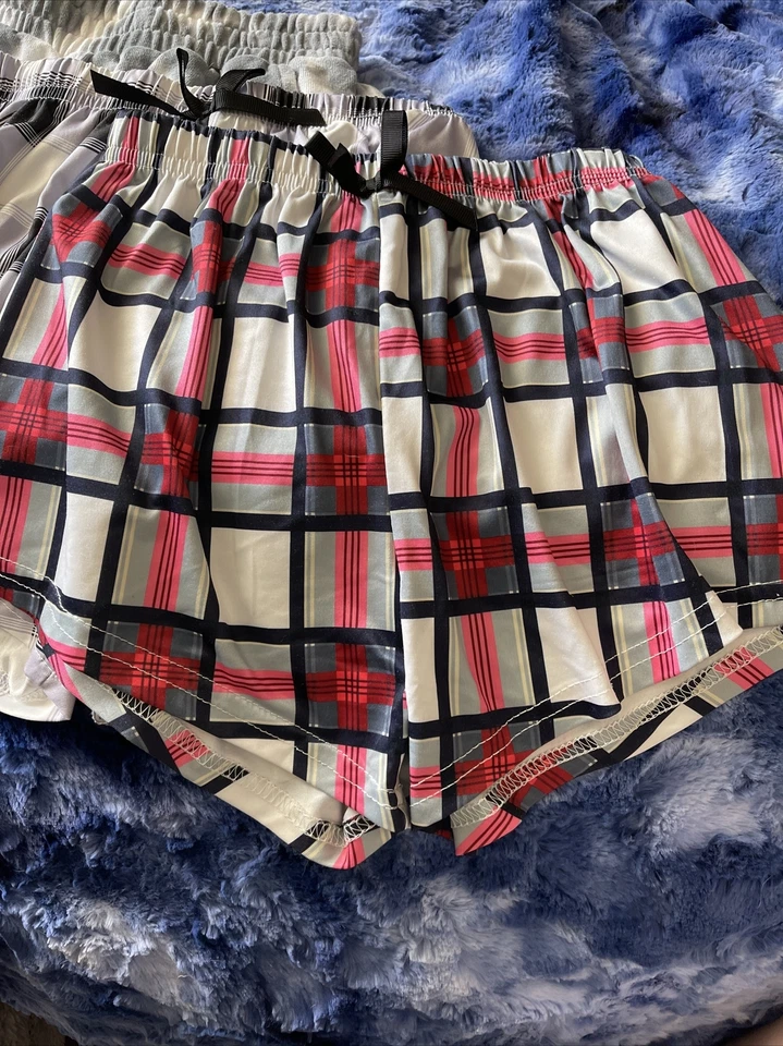 4 Pares SHEIN & GB Niñas Niñas Estampado Pijama Salón Dormir Pantalones Cortos, 9-10 Rojo/Gris Foto 3 de 4