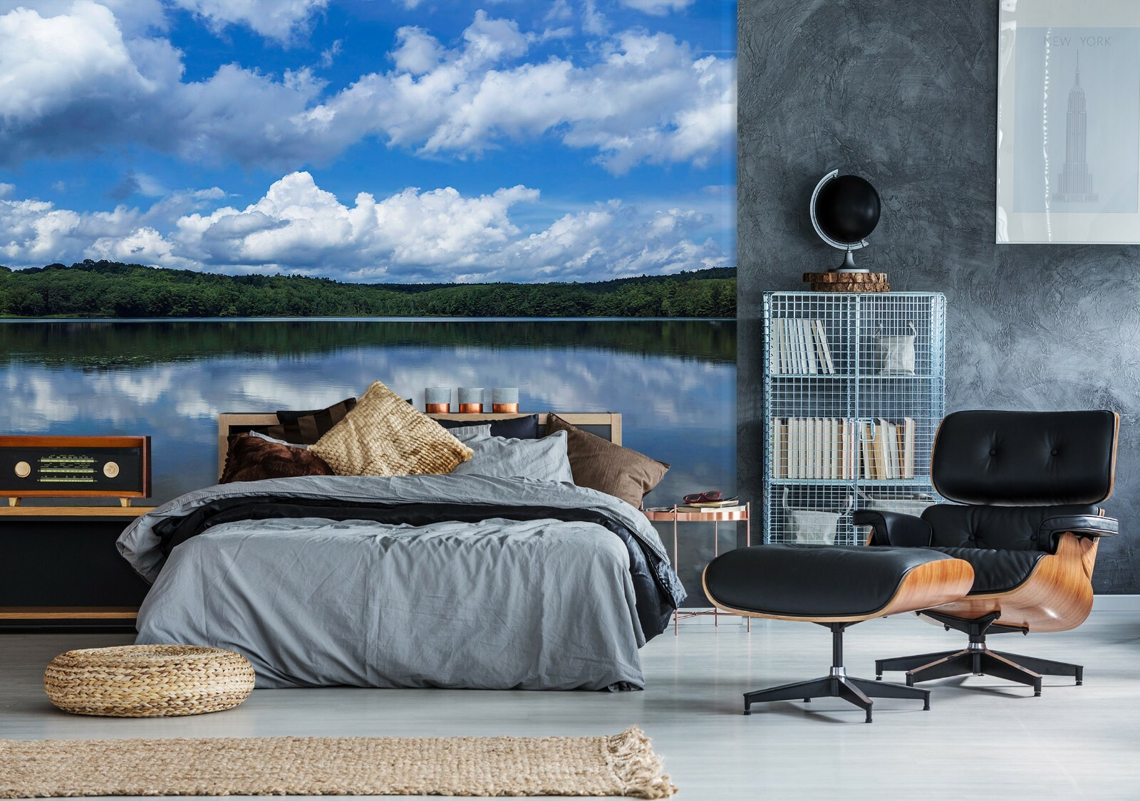 3D White Cloud Lake O404 Wallpaper Wall Mural Self-adhesive Jerry LoFaro Fay