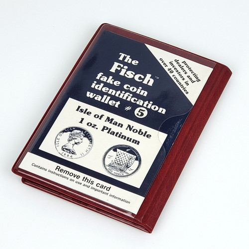 Fisch Fake Coin Identification Detector Wallet 5 - Isle Man Noble 1 oz Platinum