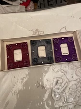 Pier 1 Mini Picture Frames Set India Embroidered Beaded Satin wine, blue, purple