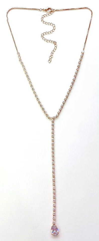 HSN Joan Boyce Tono Rosa "Y So Beautiful" 22ctw Circonita cúbica 20" Y-Drop Station Collar Foto 2 de 4