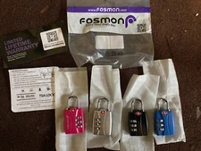 Fosmon TSA Accepted Luggage Locks, (4 Pack) Open Alert Indicator 3 Digit...