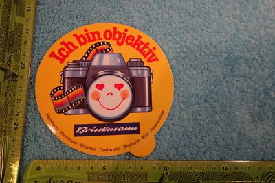 Alter Aufkleber HiFi Video Foto BRINKMANN Ich bin objektiv