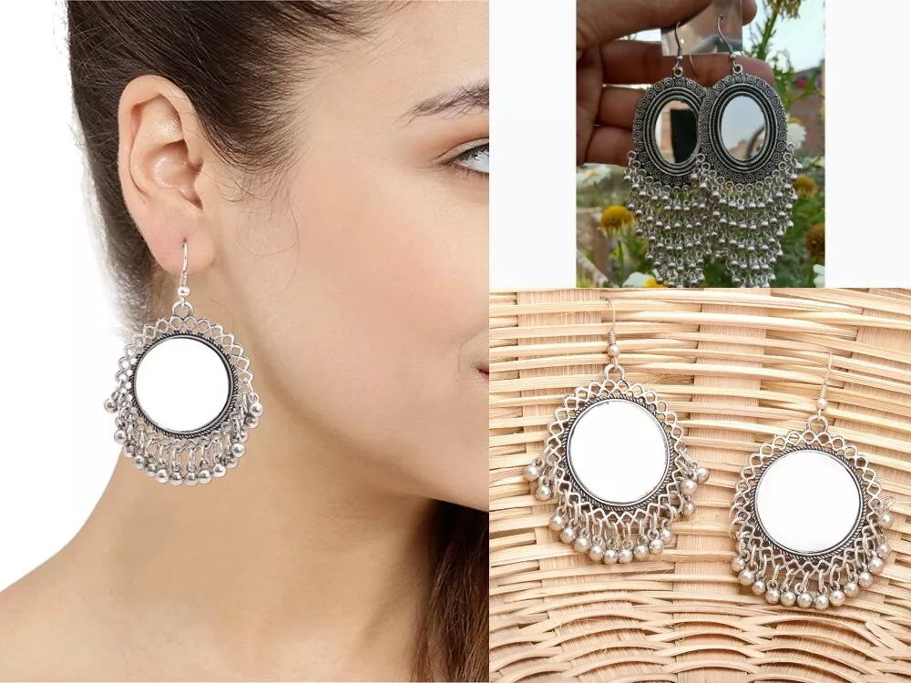 Fashionable Oxidised Silver Earrings & Studs