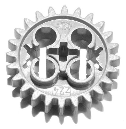 LEGO 4x Technic, Gear 24 Tooth # Classic Grey # Part X187 3-axle-holes - Picture 3 of 7