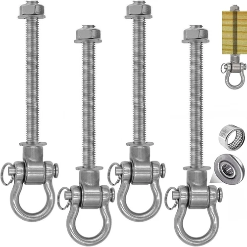 4 Heavy Duty Bearing Swing Hanger Permanent Anti-Rust (10Mm) 180° Swing, 1500 LB