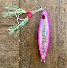 chr/Pink-Slow Pitch Jig 150gms Double assist Hooks high Quality Tuna Yellow tail