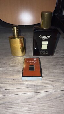 Vintage Jovan Gambler Cologne Rare Size 8 Oz With Cards And Gold Edition Bottle