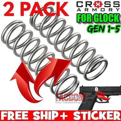 Cross Armory for GL0CK 2 PACK UPGRADED & REDUCED POWER SAFETY PLUNGER SPRING