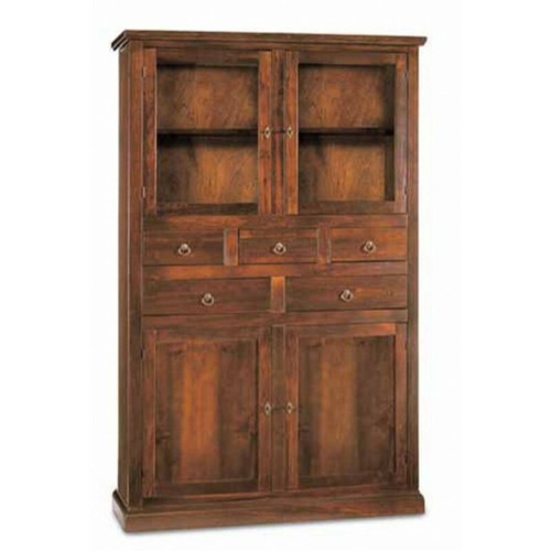 CREDENZA MULTIUSO DISPENSA COLORE NOCE SCURO ARTE POVERA CLASSICO 5 CASSETTI eBay