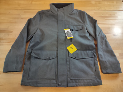 Andrew Marc Men's Textured Winter Jacket with Pockets Black Size Small