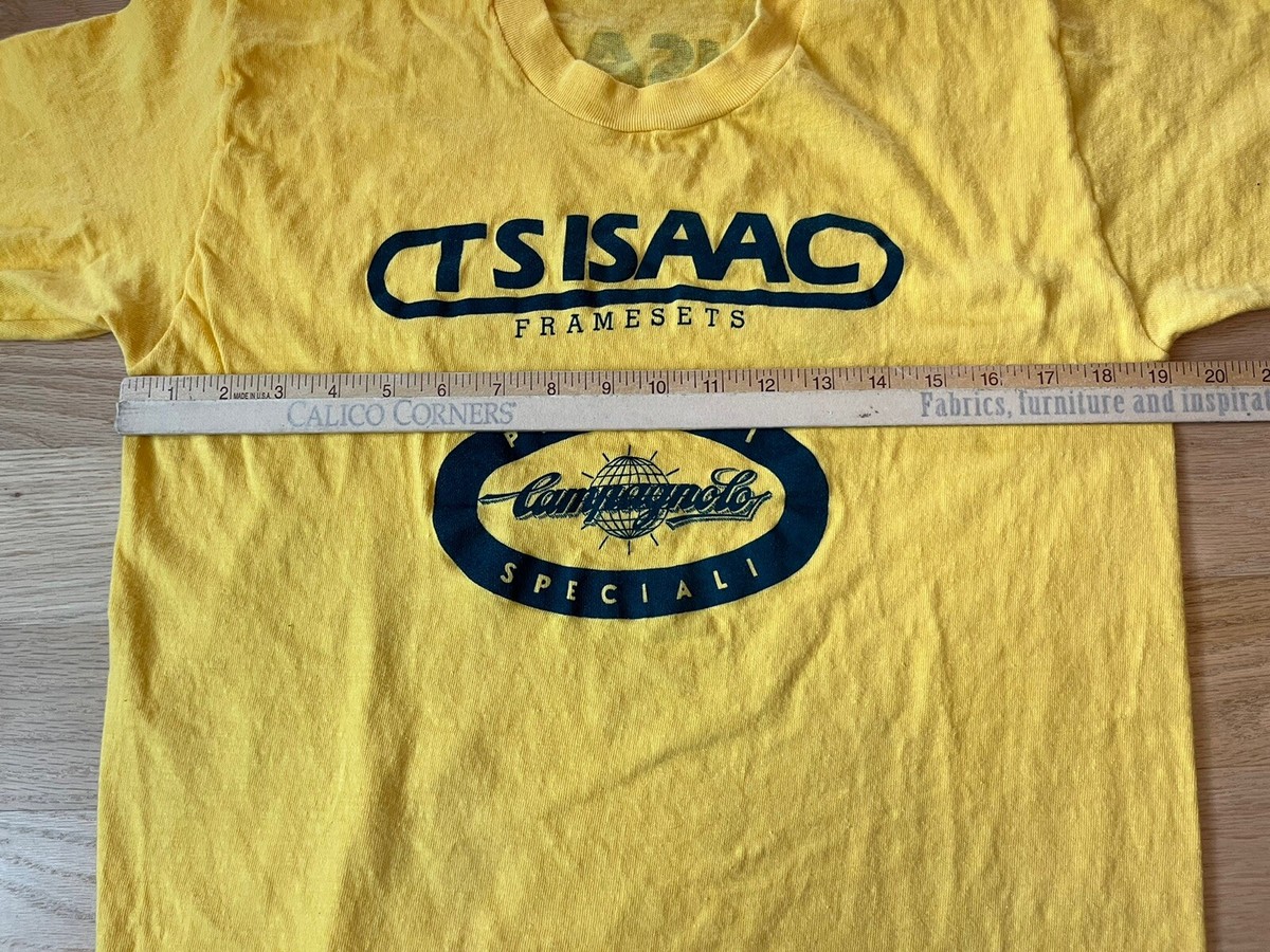Vtg 70s 80s TS Isaac Campagnolo Shirt Men's Large Yellow