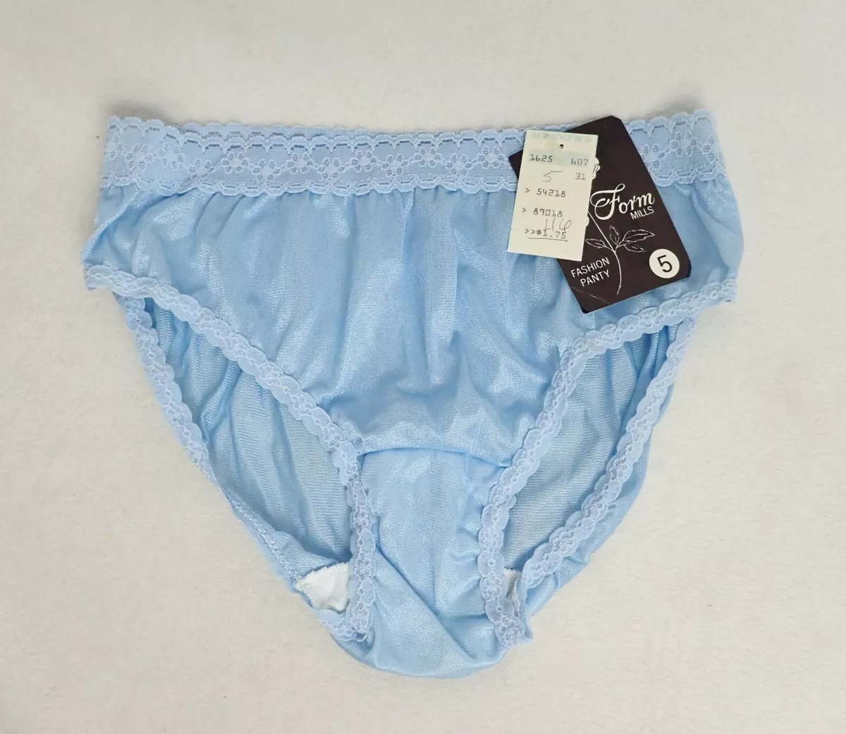 VTG NWT Panties Nylon Leg Lace Light Blue Top Form Mills 5-Small Panty USA eBay