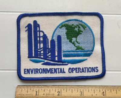 Oil Refinery Environmental Operations Blue White Embroidered Patch Badge