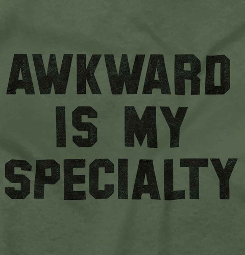 Awkward Is My Specialty Nerdy Geeky Gift Adult Long Sleeve Hoodie Sweatshirt - Picture 2 of 18