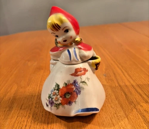 Hull Little Red Riding Hood Sugar Bowl-Vintage Pottery