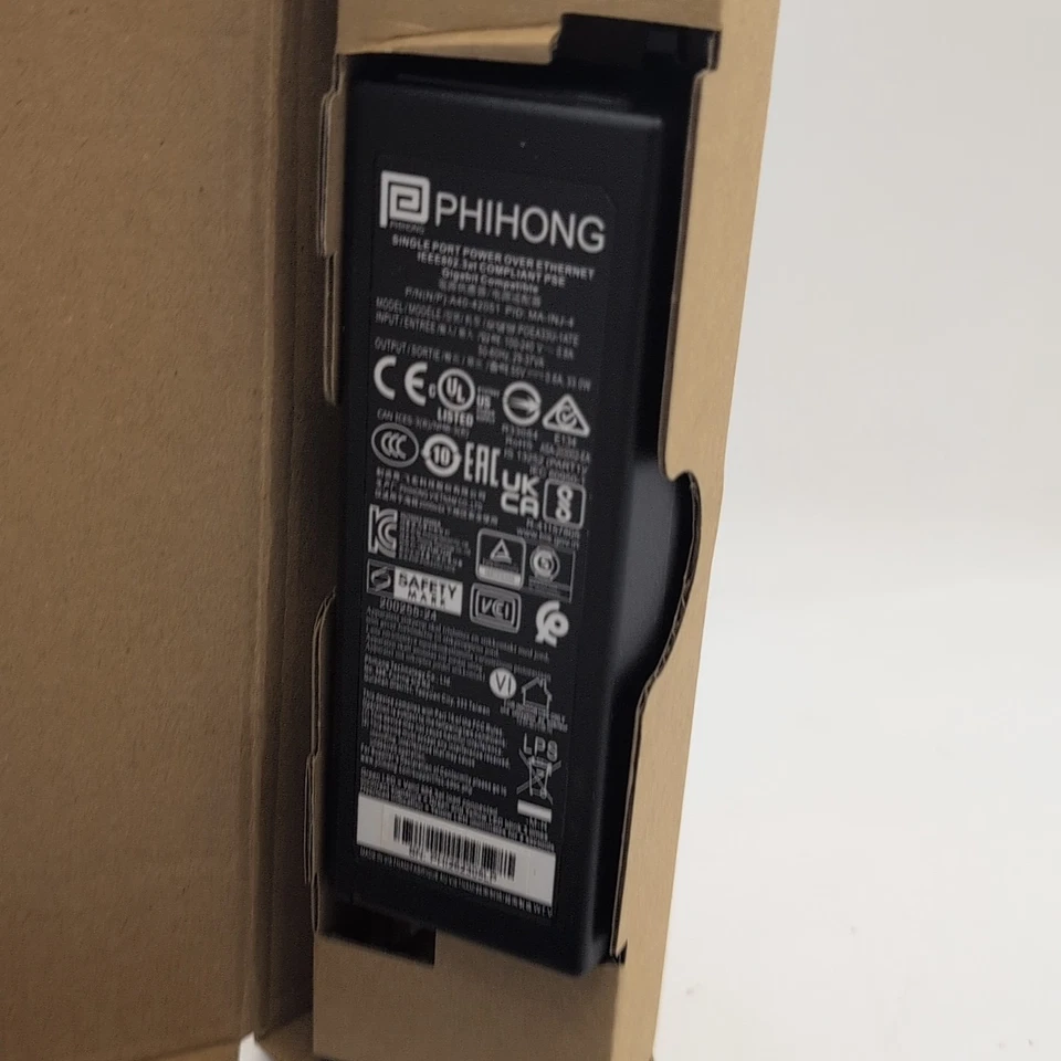 Phihong POEA33U Alimentación de un solo puerto a través de Ethernet 33W / 55V / 0,6A con cable Foto 2 de 4