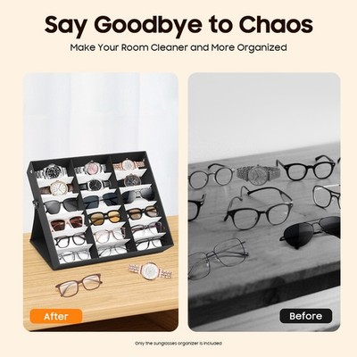 18 Grids Eyeglass Case Display Storage Box Eyewear Sunglasses Organizer Holder
