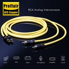 1M/3.3ft 2PCS Hifi Audio RCA Cable W/ Gold Plated RCA Plug Extension Signal Wire