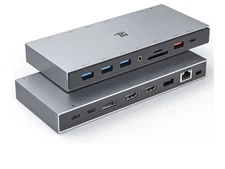 15-in-1 Docking Station, 4K Triple Display Dock with 2HDMI&DP, 100W PD Charg....