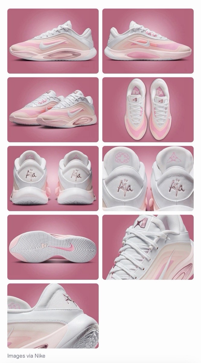 Nike A'ONE (GS) A'ja Wilson White/Pink Shoes 7Y | eBay