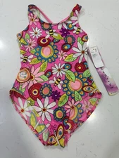 NWT Vintage Gilda Marx Neon Colorful Leotard Size 12 Stretchy Whimsical