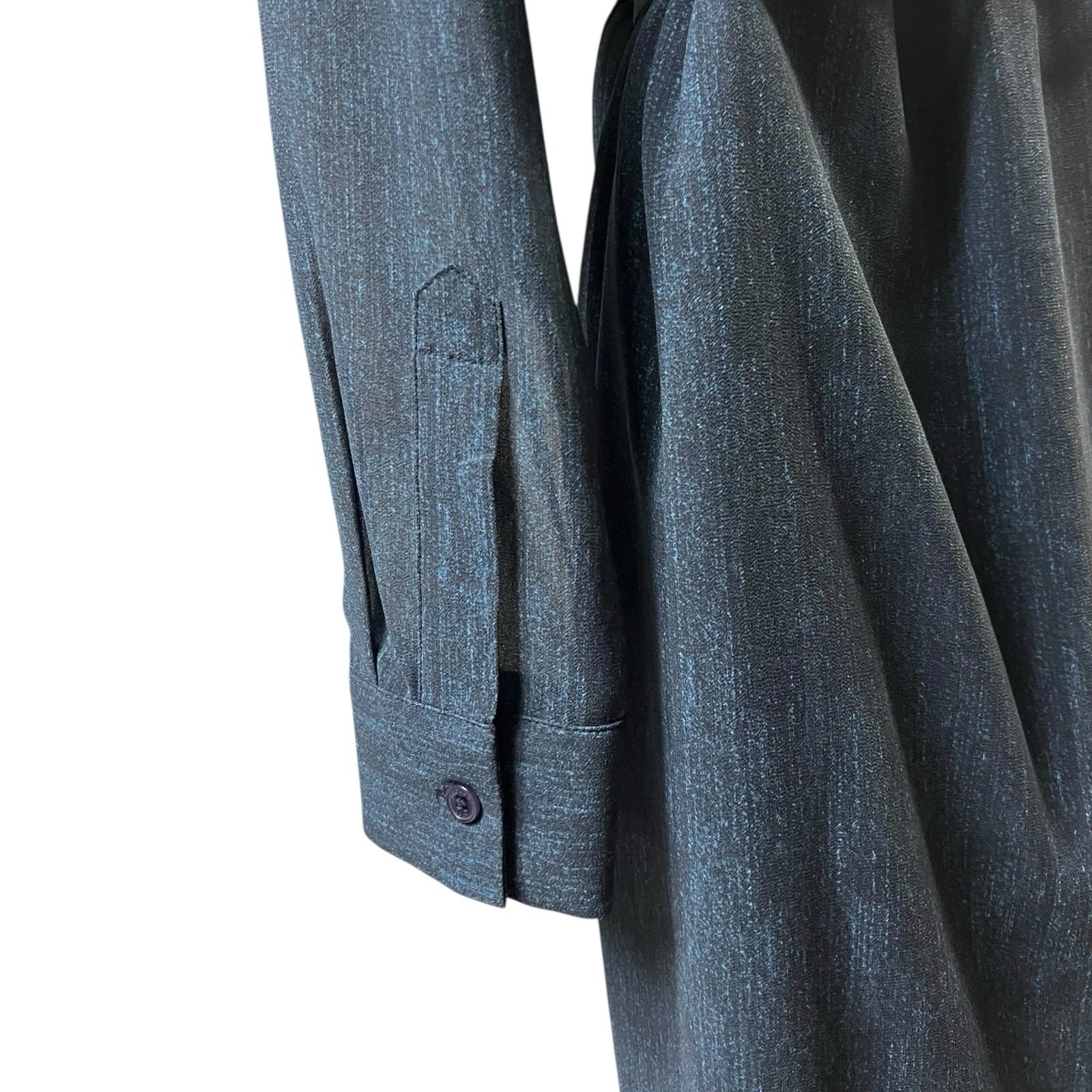 MICHAEL Michael Kors Camicia Abito Blu Maniche Lunghe Collo Mandarino Fibbia Oro M