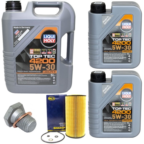 MotoröL Filter Set 5W-30 Liqui Moly 7 Liter + Schraube FüR BMW 3Er 5Er 7Er E36-image