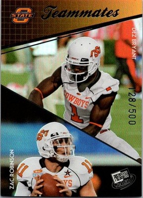 2010 Press Pass Teammates Reflectors /500 Zac Robinson Dez Bryant #93 RC Rookie