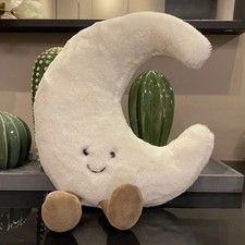 Cute Sun Moon Smile Face Plush Toy Soft Cartoon Decorative Pillow
