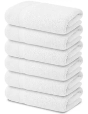 100% Cotton Bath Towels 24x48 Inches – Pack of 6 Medium Size Cotton Towels