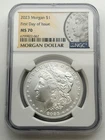 2023-P Morgan Silver Dollar $1 NGC MS70 First Day Of Issue FDOI .999 Coin