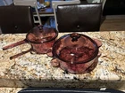 Corning Ware Vision Pyrex 1156 & 1.5L w/Lids Cranberry Cookware - 4 pc set EUC