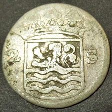 COA Silver 1759 Colonial Old Dutch Colonial New York Dime Zeelandia Lion Dime