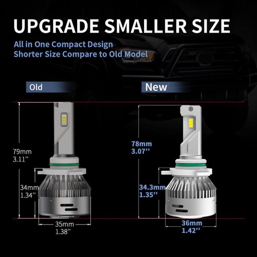 LASFIT 9006 HB4 LED Headlight Bulb Kit Low Beam 6000K 60W 6000LM White Lights 2X - Picture 6 of 9