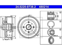 2 St. Bremstrommel Ate 24.0220-0738.2 FüR Opel Corsa C