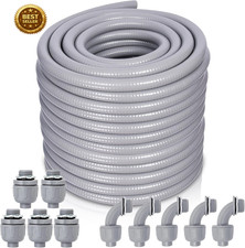 Liquid-Tight Conduit and Connector Kit - 3/4 Inch 100 FT Non Metallic Liquid Tig