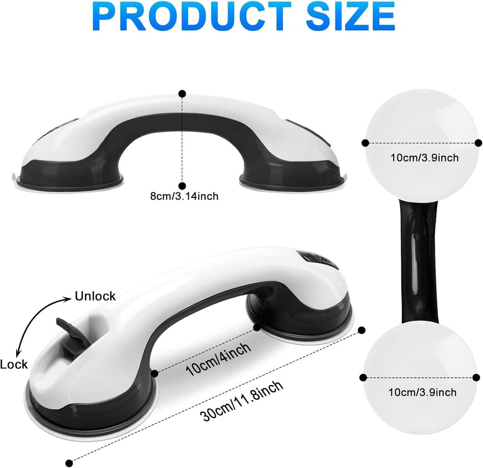 Shower Handle 2 Pack 12 inch Grab Rails, Bathroom, Bathtubs, Bath ...