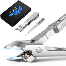 Ingrown Toenail Clippers - Wide Jaw Opening Anti-Splash Slanted Nail Clippers wi