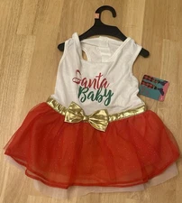 Petco’s Merry Makings Razzle Dazzle Santa Baby Dog Dress, L